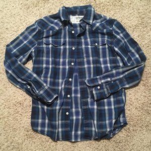 Men's Blue Plaid Button Down